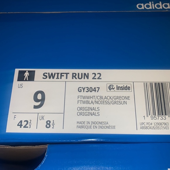 adidas Originals Swift Run 22 Athletic Shoe Color White/core Black/Grey main image 7